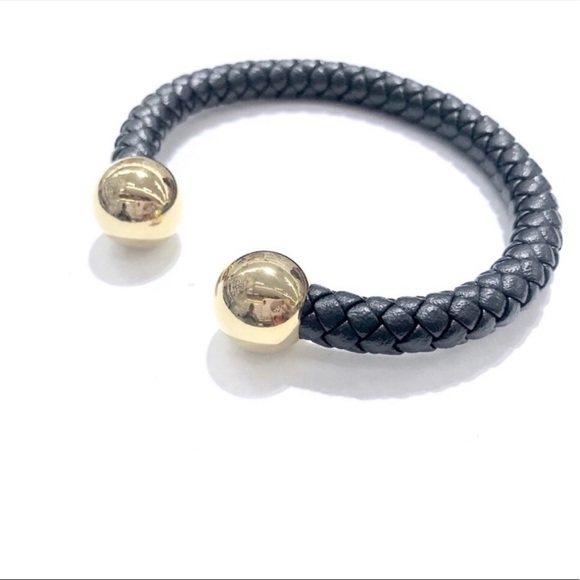 Stainless Steel Plain Ball LEATHER MEN CUFF BRAC. - Picture 6 of 8